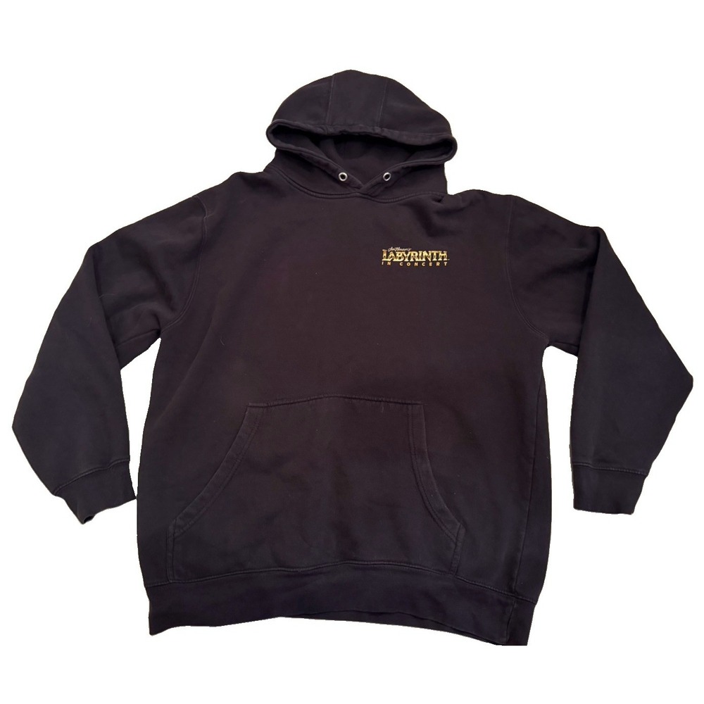 Jim Henson's Labyrinth In Concert Hoodie Black David Bowie Back Graphic